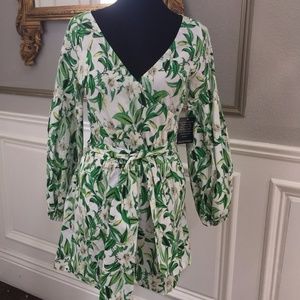 Boston Proper Floral Print Romper SZ 10 NWT